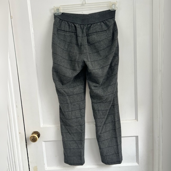 Uniqlo Wool Pull On elastic band stripe grey trouser pants Size S - Picture 3 of 3